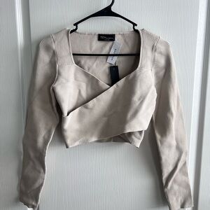 Aritzia Babaton Scult Knit Greek Longsleeve Top